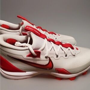 Nike Force Trout 9 Elite MCS Baseball Cleats White Red Men's Size 10 FZ0884-101